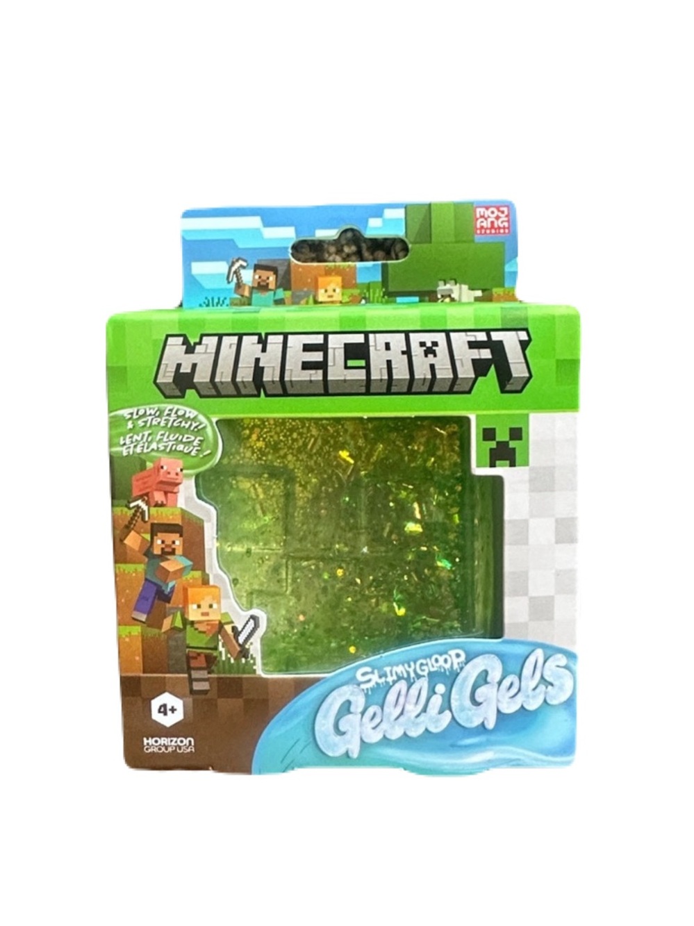 Minecraft x Slimygloop Gelli Gels Squish Green Cube NEW